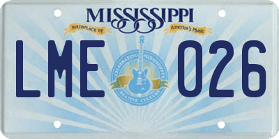 MS license plate LME026