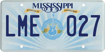 MS license plate LME027