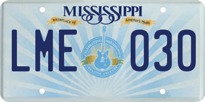 MS license plate LME030