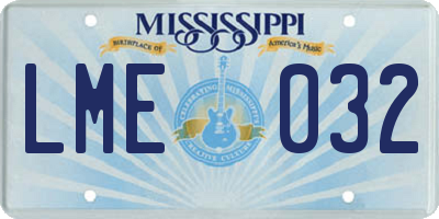 MS license plate LME032