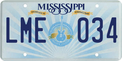 MS license plate LME034