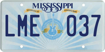 MS license plate LME037