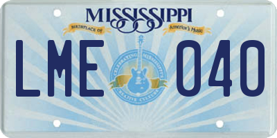 MS license plate LME040