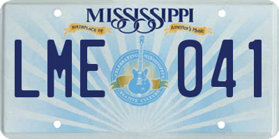 MS license plate LME041