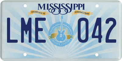 MS license plate LME042