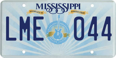 MS license plate LME044
