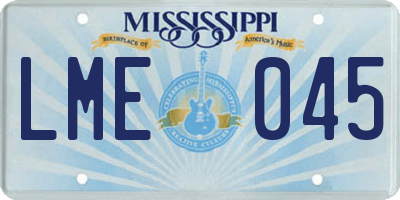 MS license plate LME045