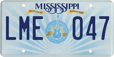 MS license plate LME047