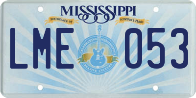 MS license plate LME053