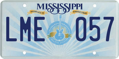 MS license plate LME057
