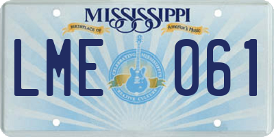 MS license plate LME061