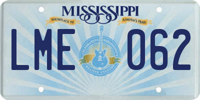 MS license plate LME062