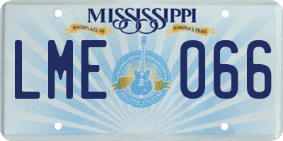 MS license plate LME066