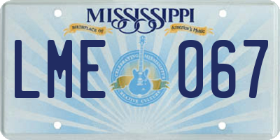 MS license plate LME067