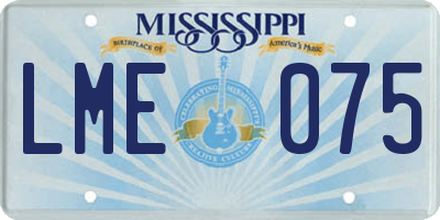 MS license plate LME075