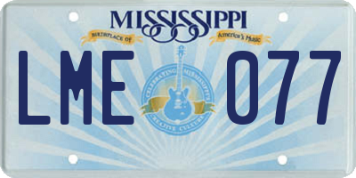 MS license plate LME077