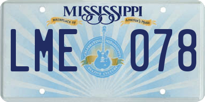 MS license plate LME078