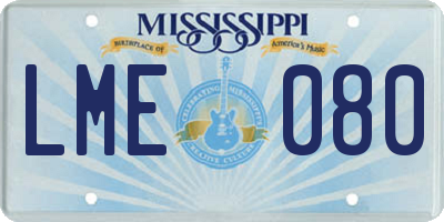 MS license plate LME080