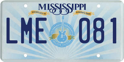 MS license plate LME081