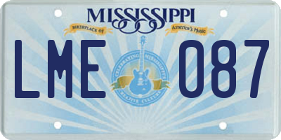 MS license plate LME087
