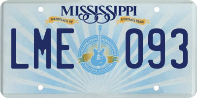 MS license plate LME093