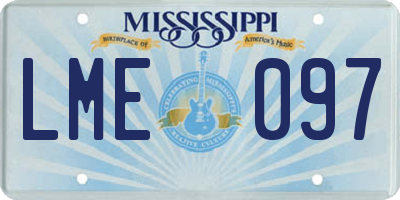 MS license plate LME097