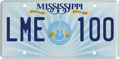 MS license plate LME100