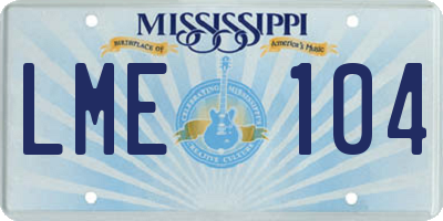 MS license plate LME104