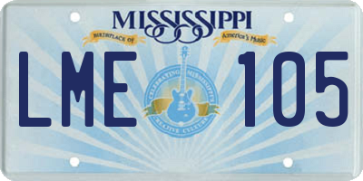 MS license plate LME105