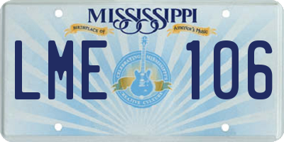 MS license plate LME106
