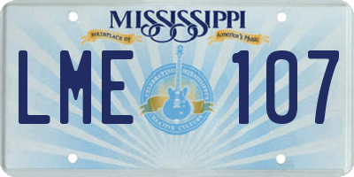MS license plate LME107