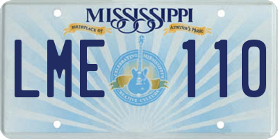MS license plate LME110