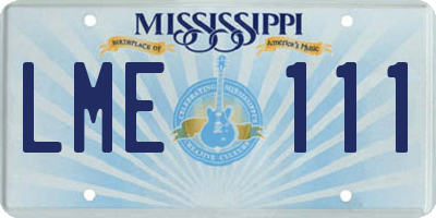 MS license plate LME111