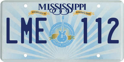 MS license plate LME112