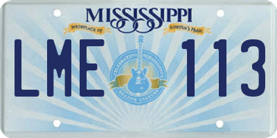 MS license plate LME113