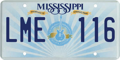 MS license plate LME116