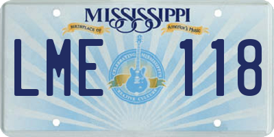 MS license plate LME118