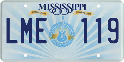 MS license plate LME119