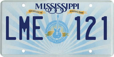 MS license plate LME121