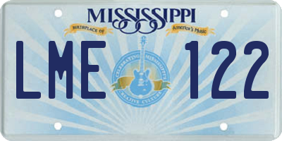 MS license plate LME122