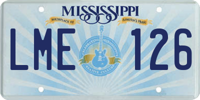 MS license plate LME126
