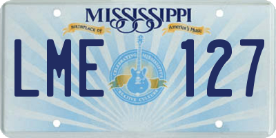 MS license plate LME127
