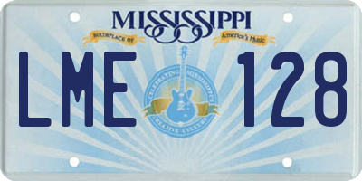 MS license plate LME128