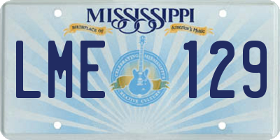 MS license plate LME129