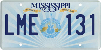 MS license plate LME131