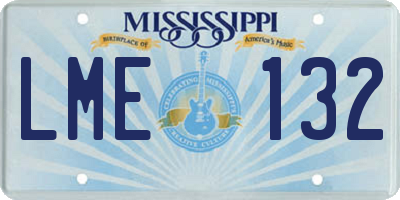 MS license plate LME132