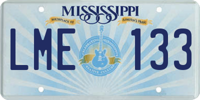 MS license plate LME133