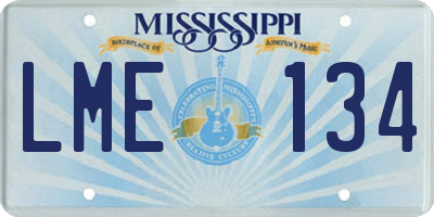 MS license plate LME134