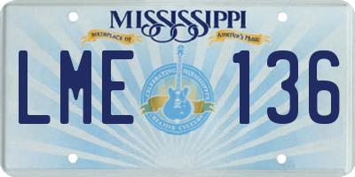 MS license plate LME136