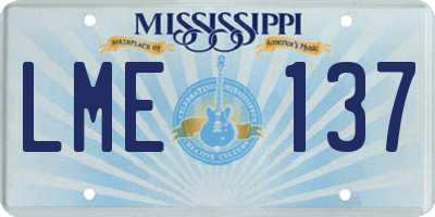 MS license plate LME137
